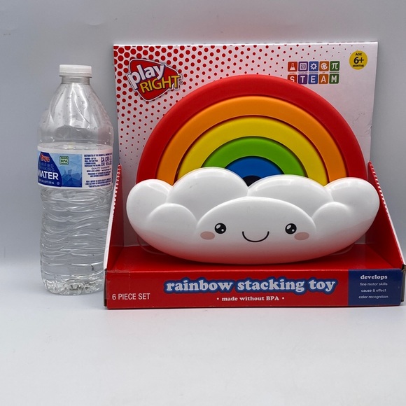 Play Right Rainbow Stacking Toy Develops Fine Motor Skills  Baby 6 Piece Set NEW - Picture 8 of 8